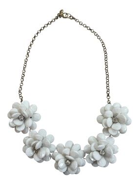 J. Crew White Floral Cluster Necklace